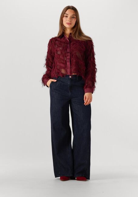SELECTED WOMEN SLFMYLINE LS FLUFFY CROPPED SHIRT Blouses Bordeaux - large