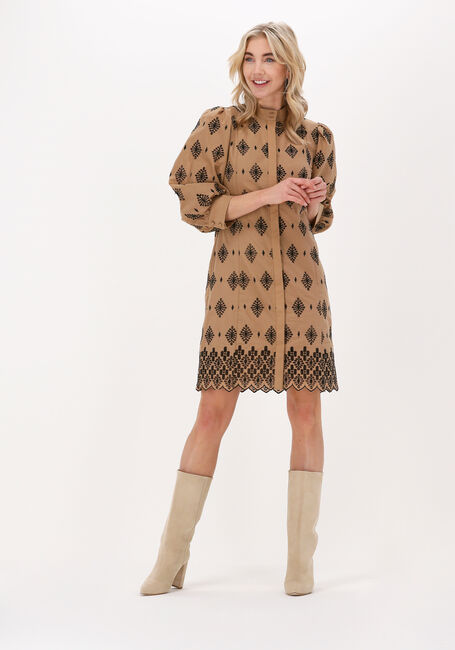 Camel BRUUNS BAZAAR Mini jurk RIENNA MONIQUE DRESS - large