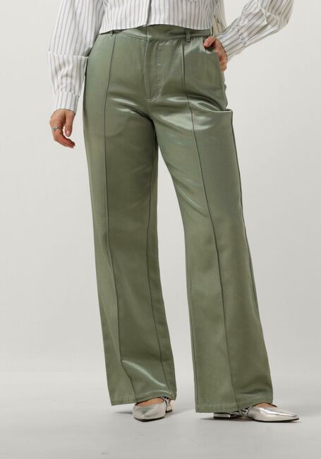 COLOURFUL REBEL Pantalon WENDE SATIN PINTUCK LOW PANTS en vert - large