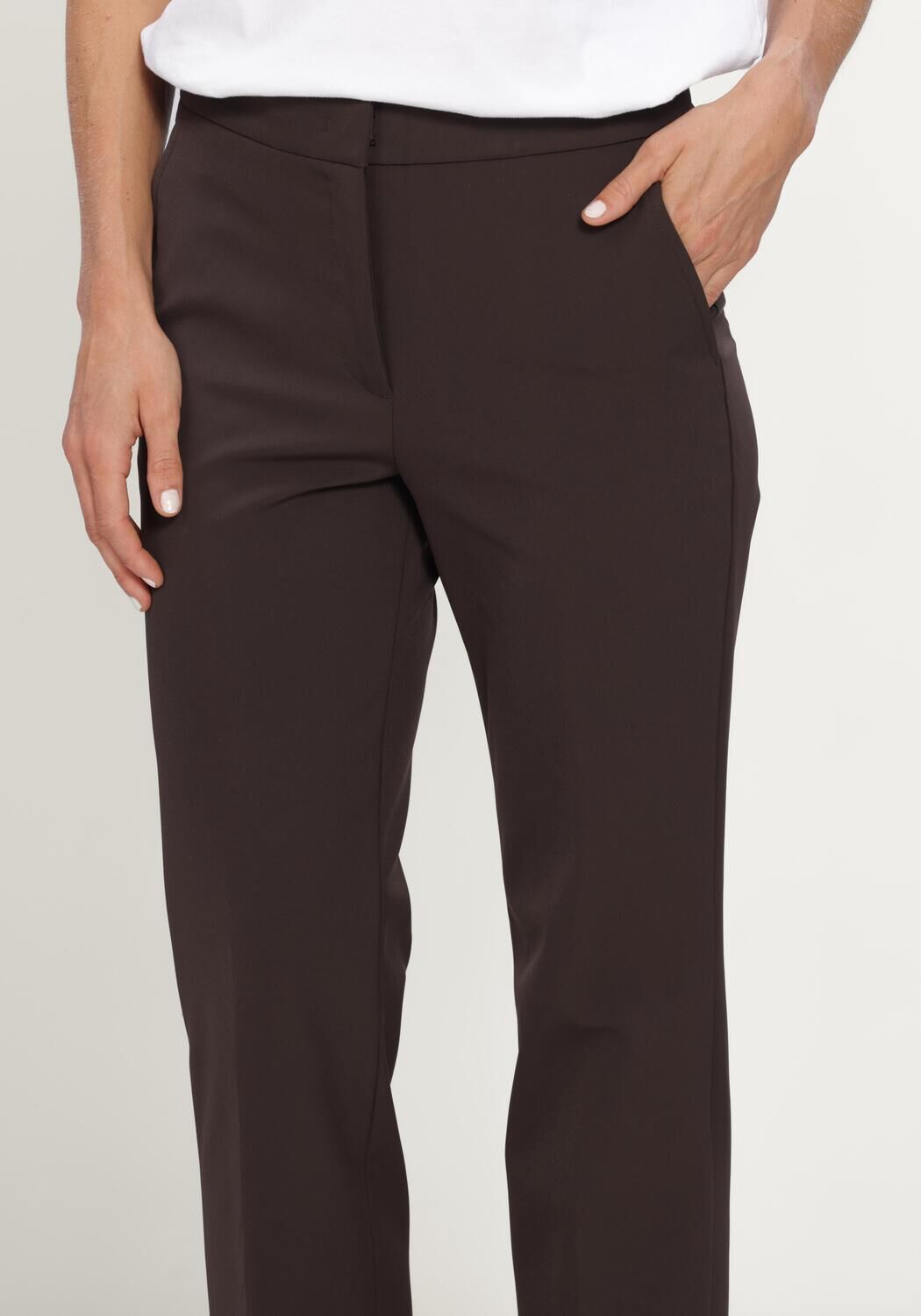 CAMBIO Pantalon SUGAR MICROSTRUCTURE SUPERSTRETCH en marron - large