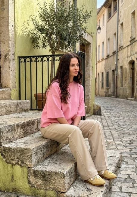Roze MINUS Top MSLUPI KNIT T-SHIRT - large