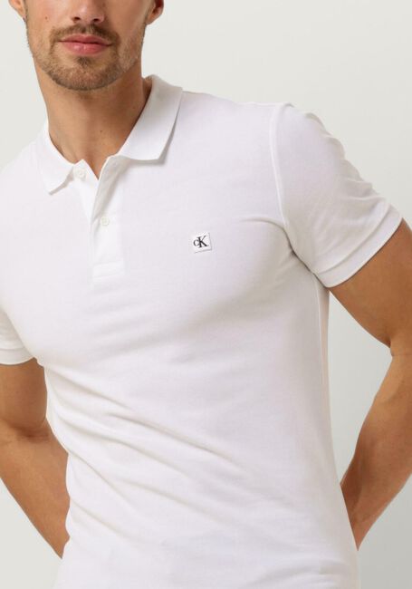 Witte CALVIN KLEIN Polo CK EMBRO BADGE SLIM POLO - large