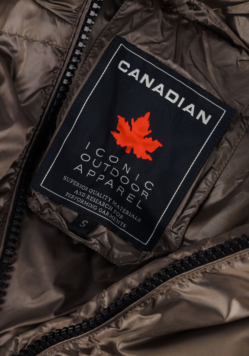 CANADIAN Veste matelass&eacute; RECLYLED SHINY en taupe - large