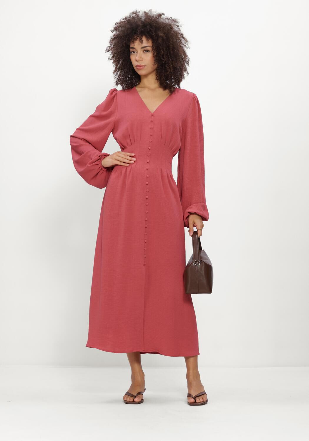 Roze NEO NOIR Jurken ANNELIE SOLID CREPE DRESS - large