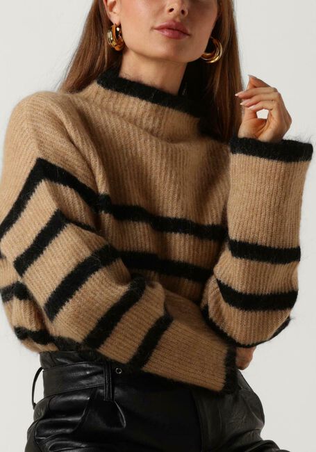 SECOND FEMALE Pull OVALIS KNIT T-NECK en camel - large