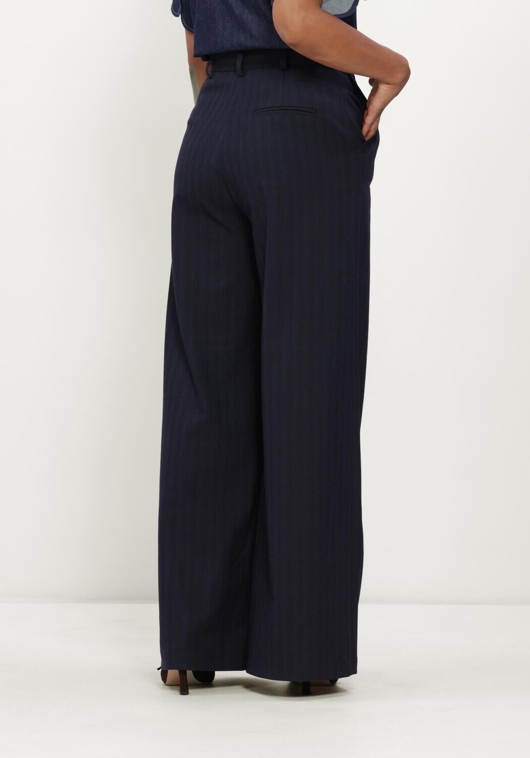 CAROLINE BISS Pantalon large 4569 Bleu fonc&eacute; - large