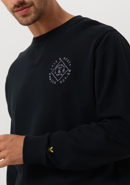LYLE & SCOTT Chandail STAMP CREW NECK SWEATSHIRT Bleu foncé - large
