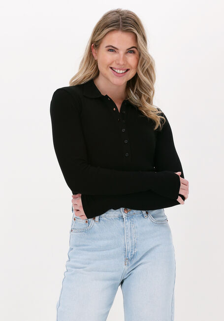 Zwarte ENVII Top ENALLY LS POLO TEE 5314 - large