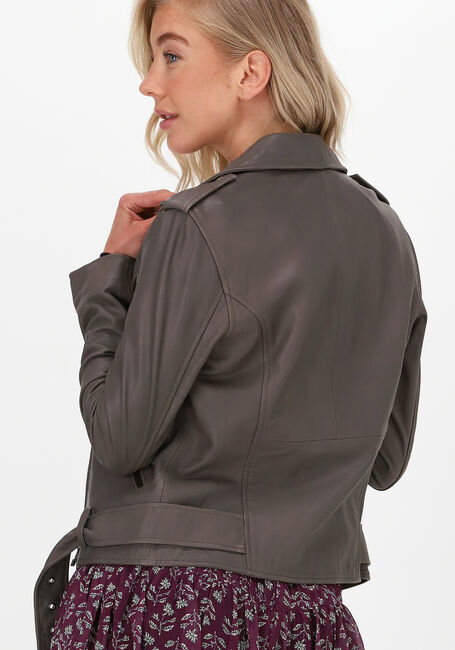 IBANA Veste en cuir BARIE en taupe - large
