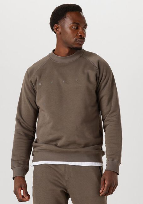GENTI Pull BASIC LOGO SWEATER en taupe - large