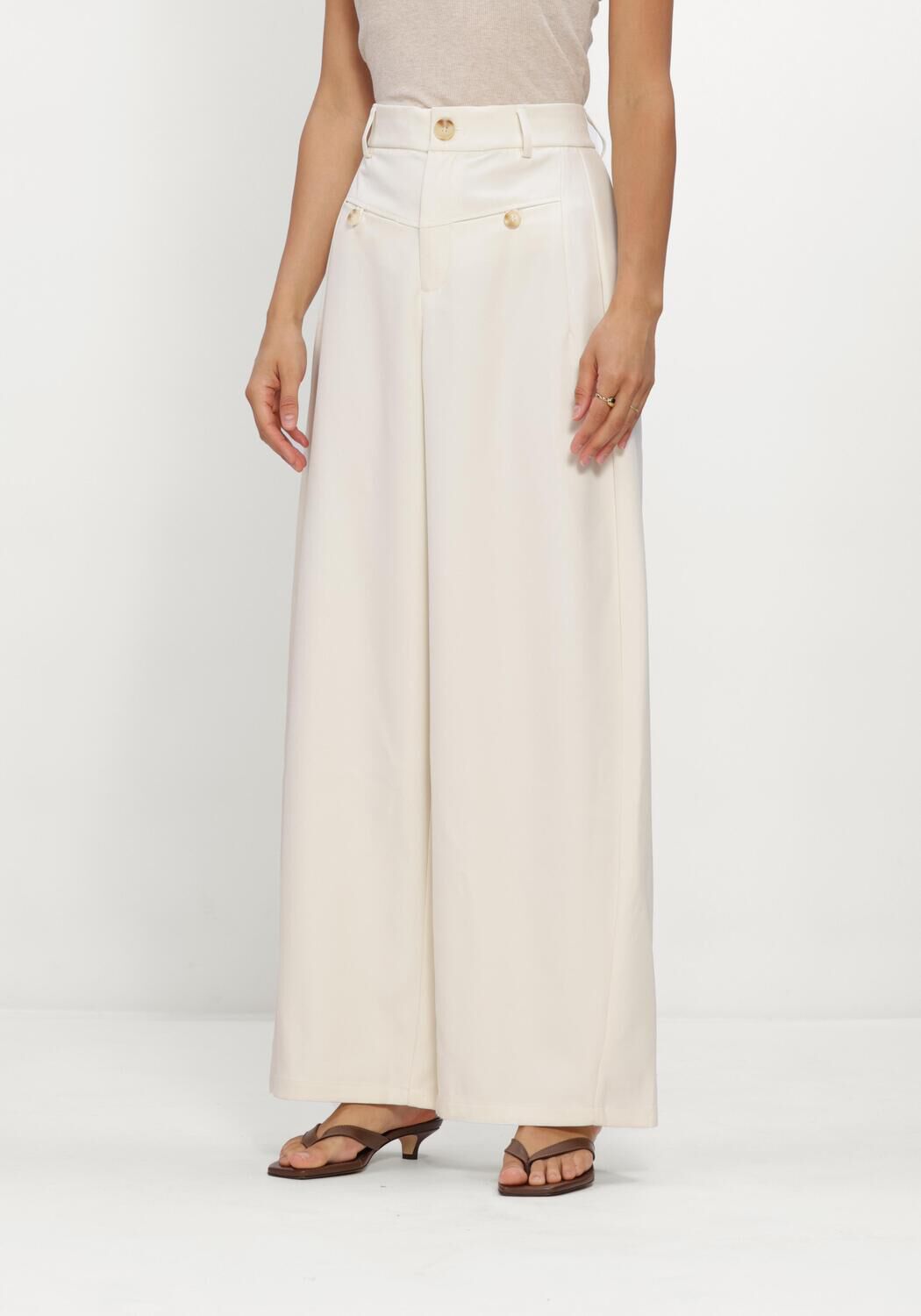 NEO NOIR Pantalon large MASSIE STRUCTURE PANTS &Eacute;cru - large