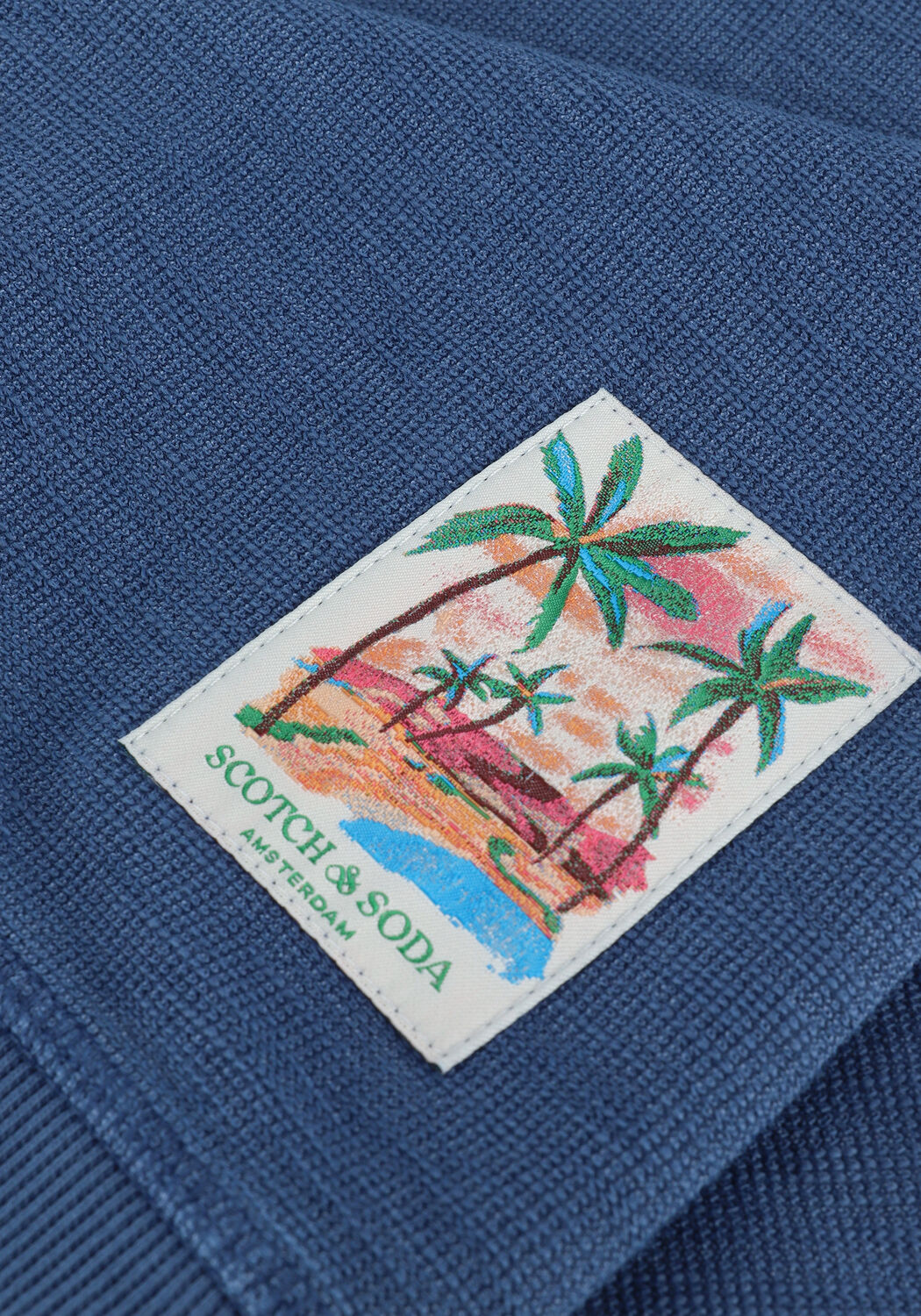 SCOTCH & SODA Chandail GARMENT-DYED INTERLOCK FELPA SWEATSHIRT en bleu - large