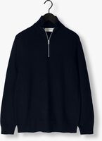 Donkerblauwe SELECTED HOMME Trui SLHREG DAN WOOL-MIX ZIP HIGH NECK OW