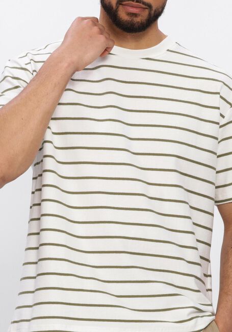 Ecru ANERKJENDT T-shirt AKVILLADS SEERSUCKER SS TEE - large