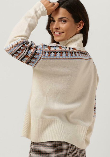 SCOTCH & SODA Col roulé FAIR ISLE ROLL NECK WOOL-BLEND PULLOVER Blanc - large