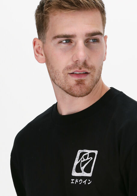 Zwarte EDWIN T-shirt HANANI TS LS BLACK - large
