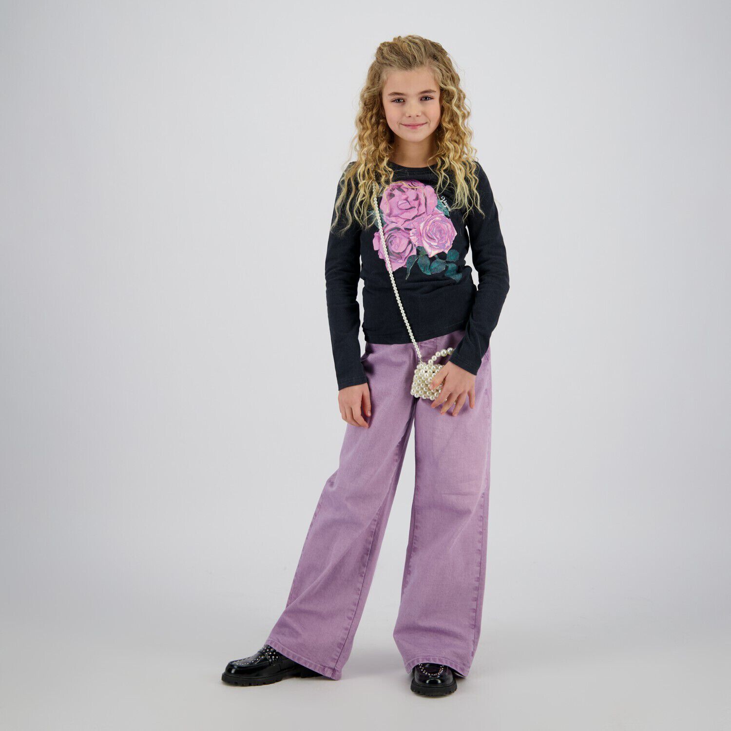 Paarse VINGINO Wide jeans CASSIE COLOR - large