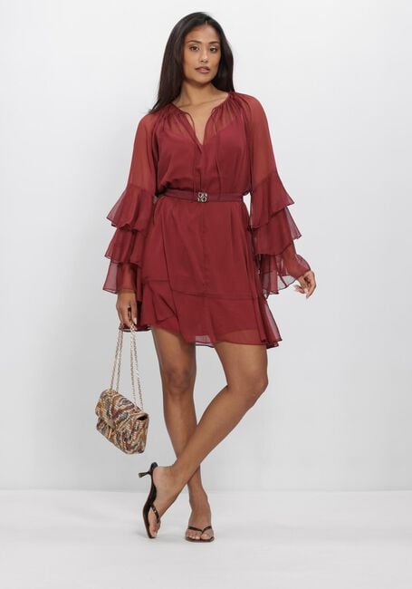 DANTE6 Mini robe SOLSTICE BOHO CHIFFON SHORT DRESS Bordeaux - large