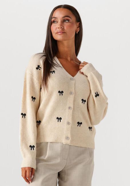 Ecru Y.A.S. Vest YASBOW LS EMBROIDED KNIT CARDIGAN - large