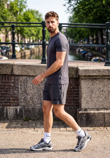 Donkergrijze BJORN BORG Korte broek BORG 6 SHORTS - large