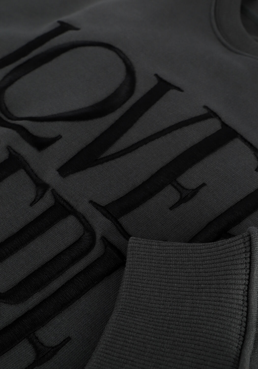 Grijze COLOURFUL REBEL Sweater LOVERS EMBRO DROPPED SHOULDER - large