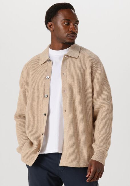 Beige PROFUOMO Trui OVERSHIRT FULL BUTTON - large