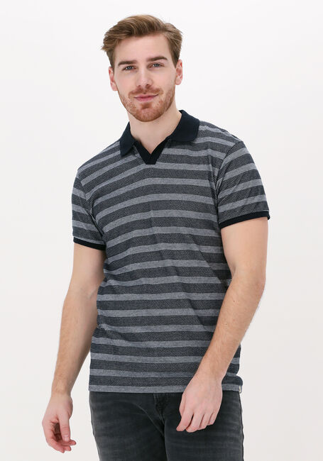 DSTREZZED Polo POLO S/S BRICK STRIPE en bleu - large