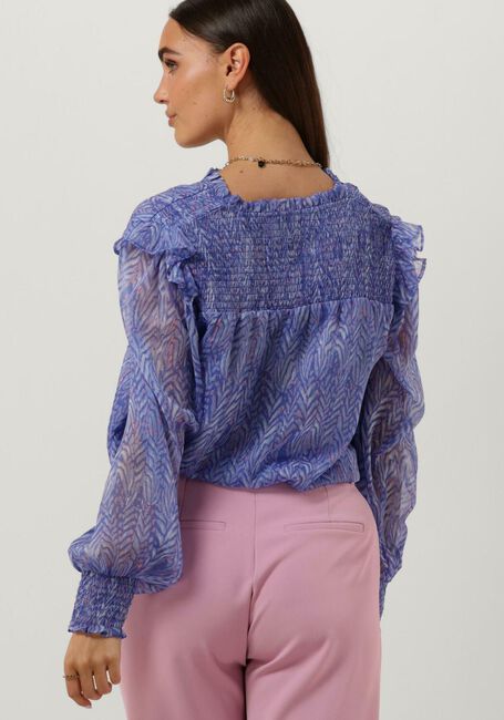 Blauwe NEO NOIR  FILJA SWIRL MIX BLOUSE - large