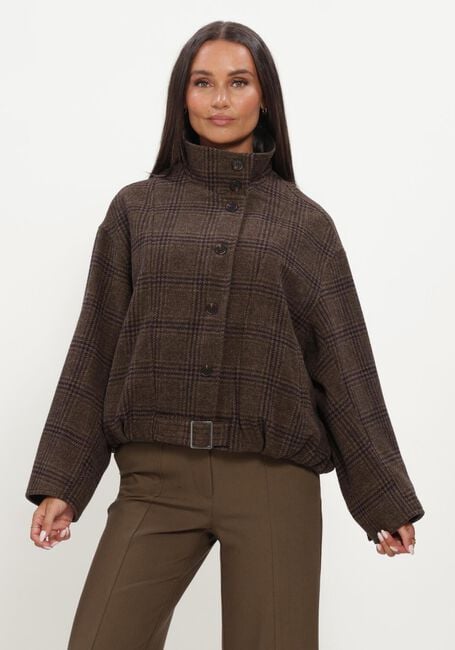 Bruine CO'COUTURE Jack OLVACC CHECK BALLOON JACKET - large