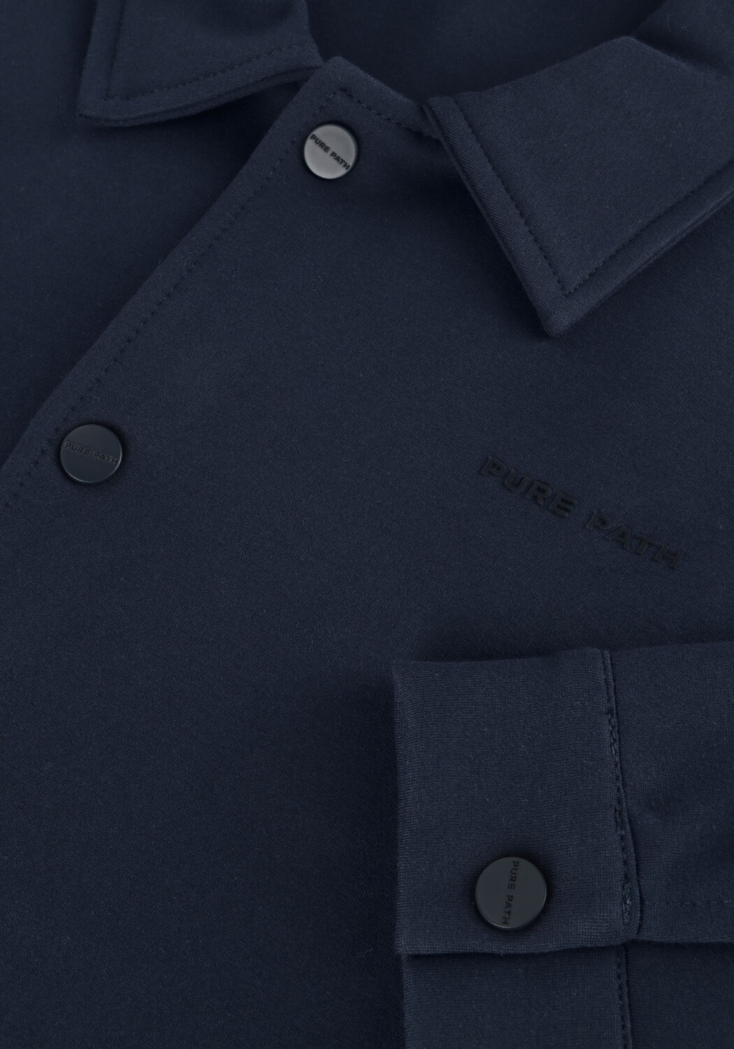 PURE PATH Surchemise PUNTA COACK SHIRT WITH PRESS BUTTONS AND FRONT PRINT Bleu fonc&eacute; - large