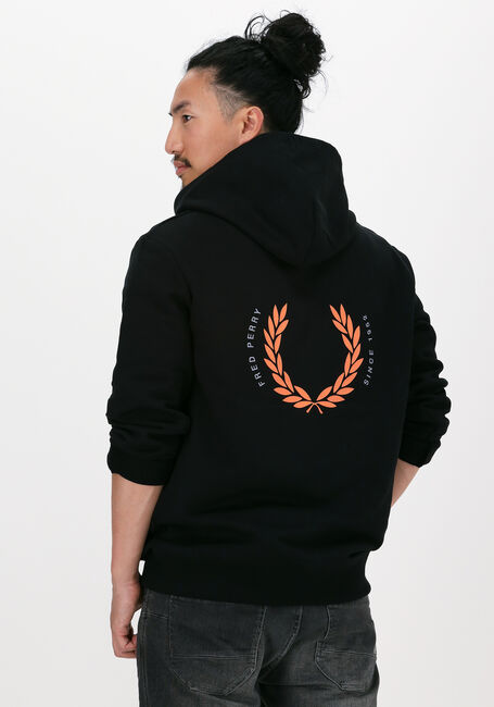 Zwarte FRED PERRY Sweater LAUREL WREATH HOODED SWEATSHIR - large