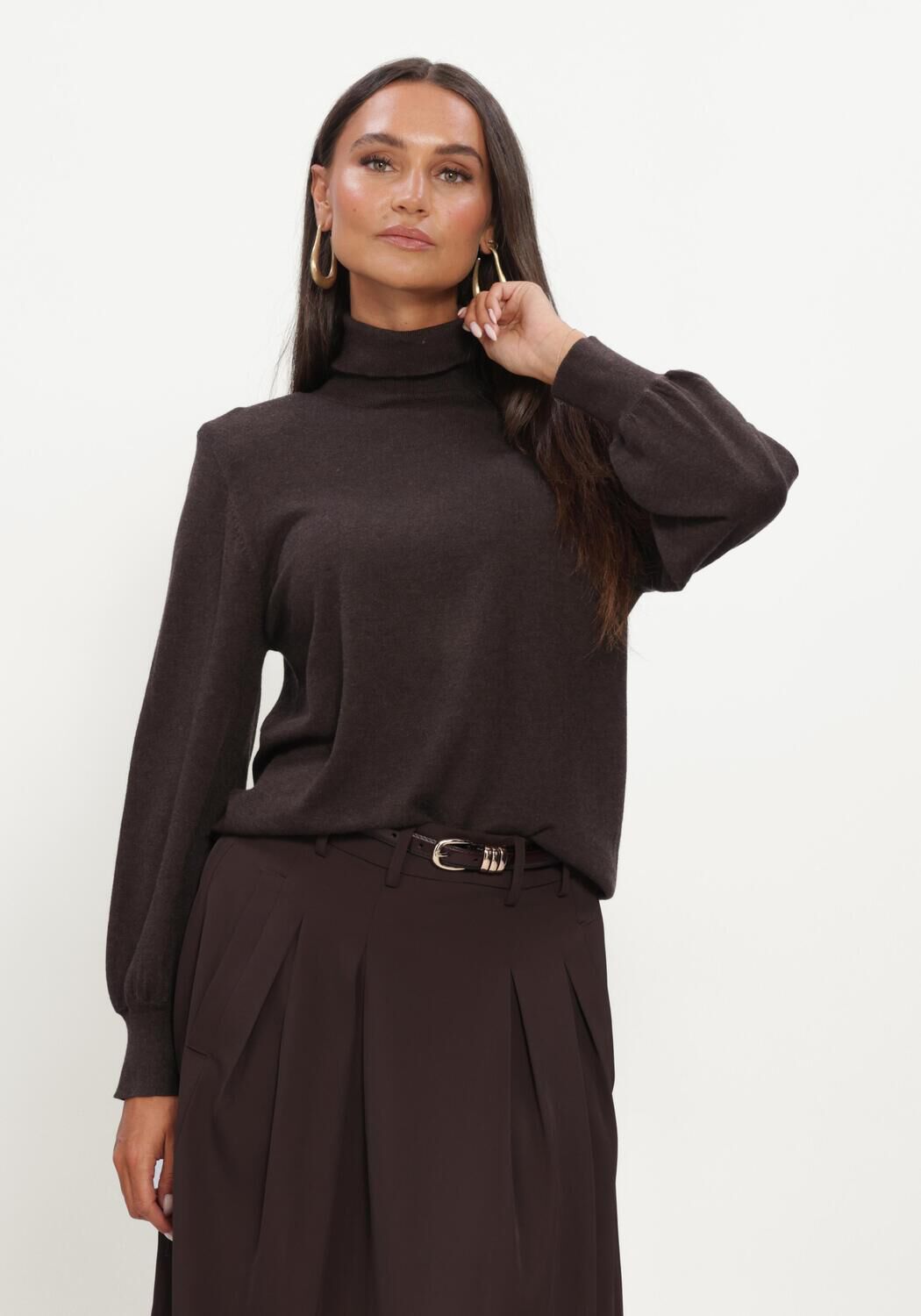 CO'COUTURE Pull CORYCC PADDED ROLL-NECK KNIT en marron - large
