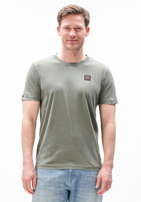 PME LEGEND T-shirt ACID WASH + GARMENT DYE en vert - large