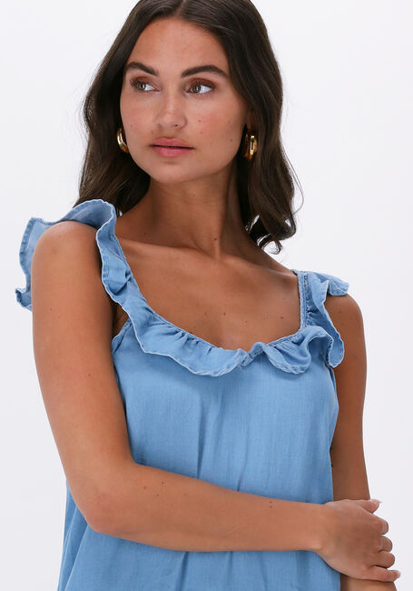 Blauwe OBJECT Midi jurk LUCILLE S/L DRESS - large