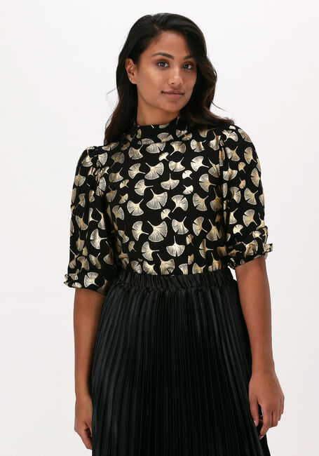 Zwarte JANSEN AMSTERDAM  TOP PUFFED SLEEVE - large