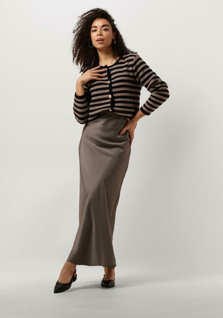 NEO NOIR Gilet LIMONE STRIPE KNIT JACKET en taupe - large