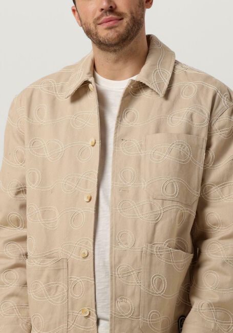 SCOTCH & SODA Surchemise ROBE JACQUARD TWILL OVERSHIRT JACKET en beige - large