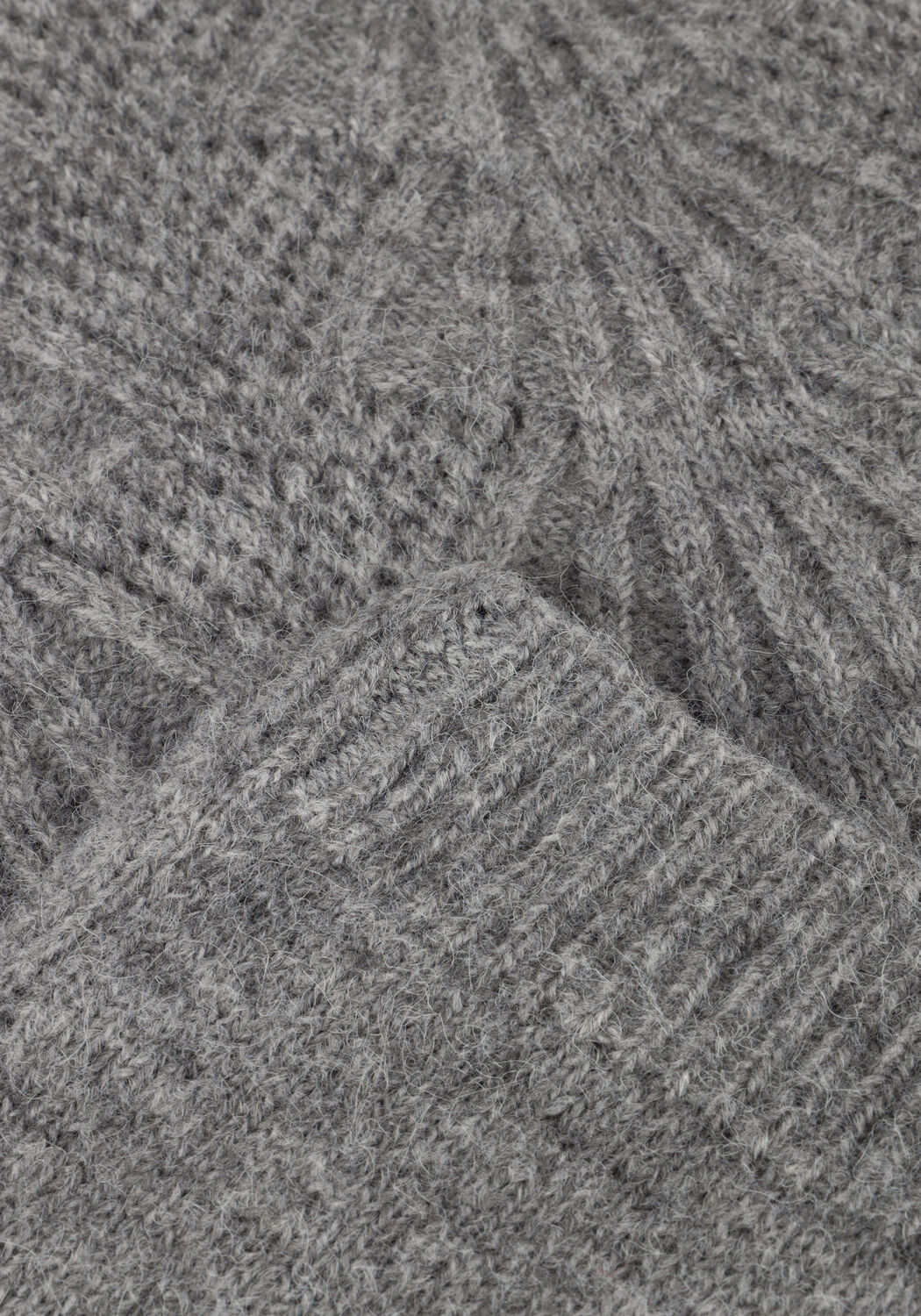 Grijze OBJECT Trui OBJFLORA RE L/S KNIT PULLOVER - large