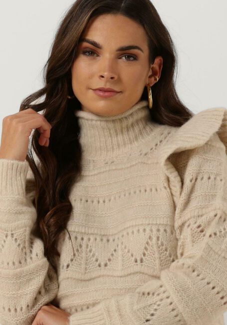 Beige Y.A.S. Coltrui YASCORALINE LS KNIT PULLOVER - large