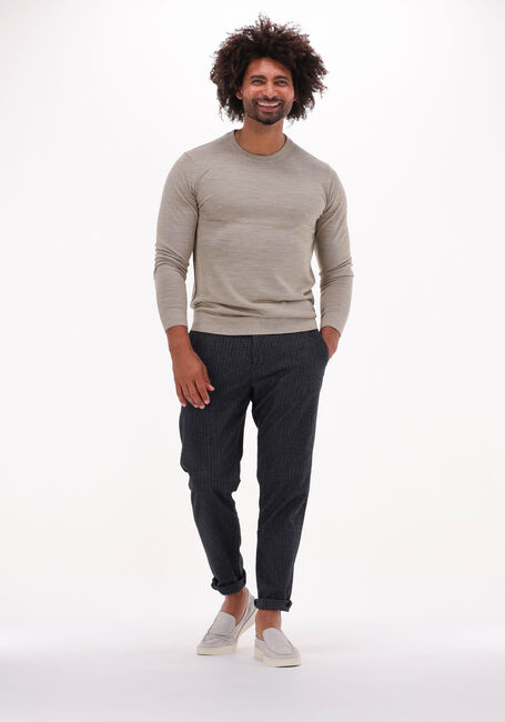 SELECTED HOMME Pull SLHTOWN MERINO COOLMAX KNIT CREW en beige - large