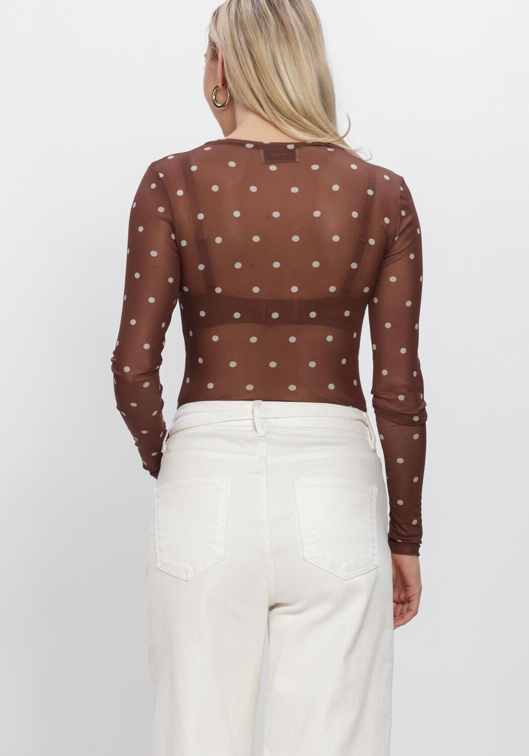 Bruine NEO NOIR  ELLA DOT BLOUSE - large