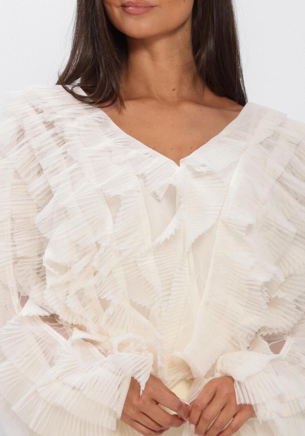 DANTE6 DANTE6-PHORA TULLE RUFFLED TOP Hauts & T-shirts en beige - large