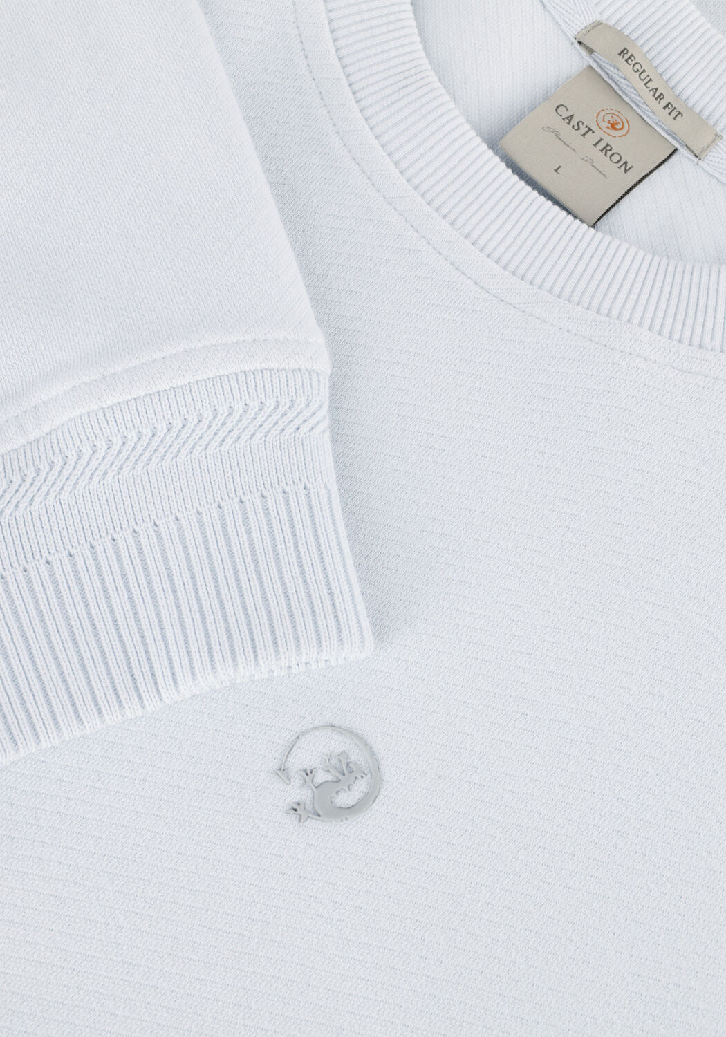 Blauwe CAST IRON Trui LONG SLEEVE R-NECK REGULAR FIT TWILL - large