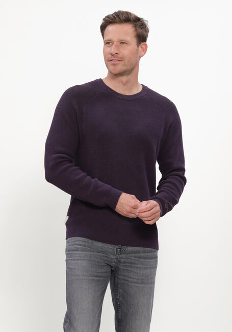 Paarse CAST IRON Trui CREWNECK REGULAR FIT SOFT BLEND - large