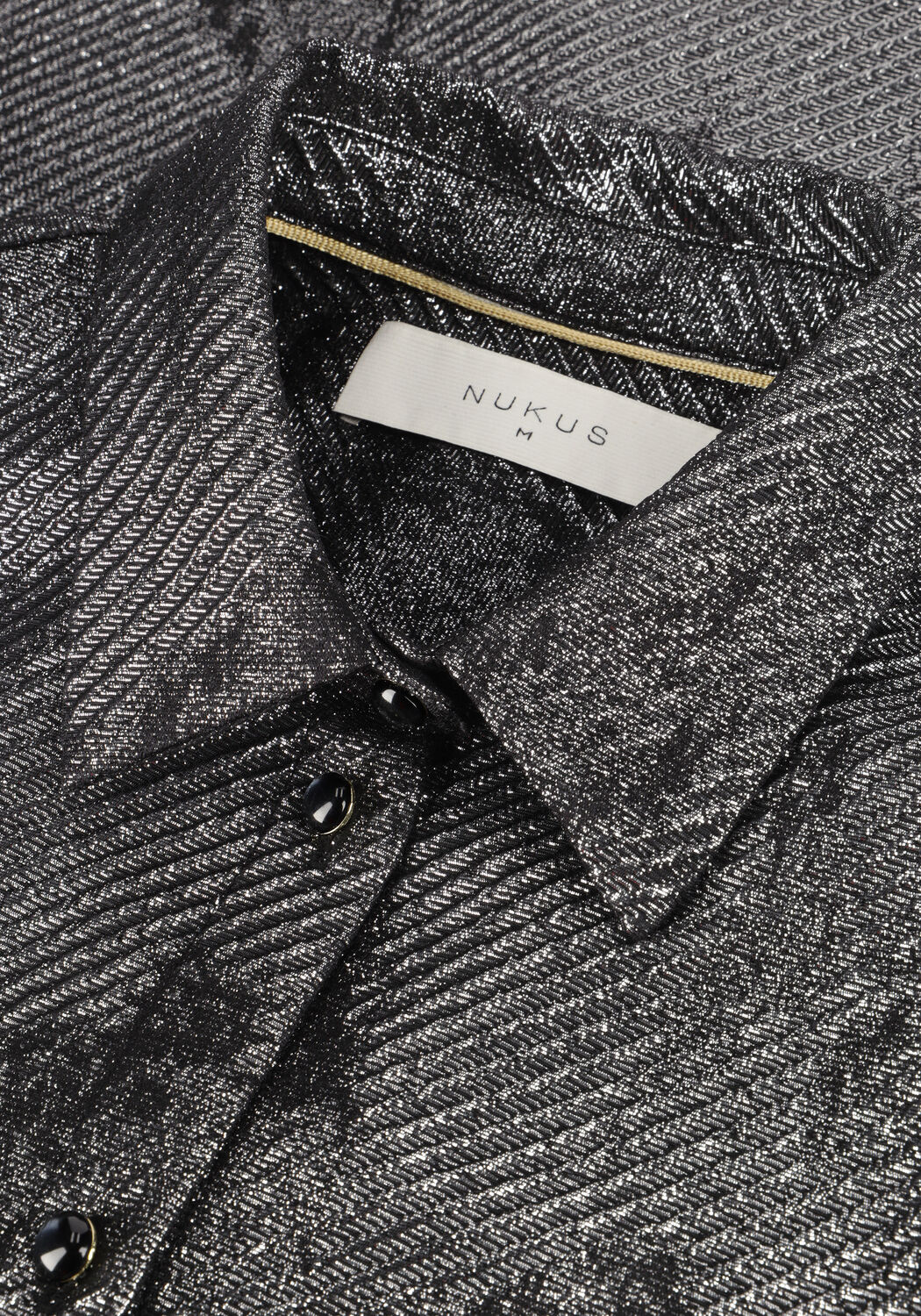 Zwarte NUKUS  LETTIE BLOUSE METALLIC - large