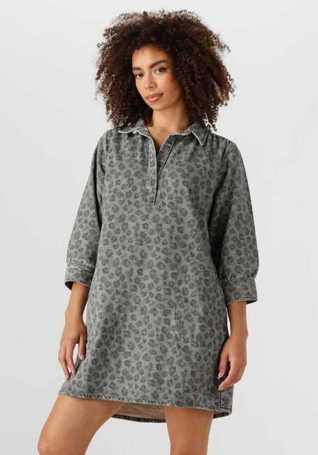 Grijze BY-BAR Midi jurk FLYNTH CHEETAH DRESS - large