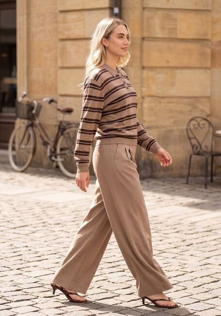Lichtgrijze MSCH COPENHAGEN Wijde broek MSCHHENRIKA HW PANTS - large