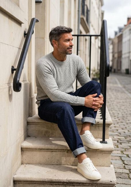 DSTREZZED Pull NOVEL CREWNECK Gris clair - large