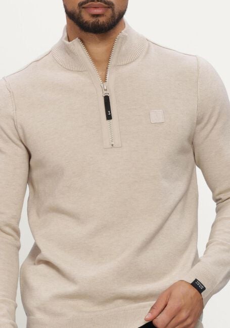 BUTCHER OF BLUE Pull CLIFDEN HALFZIP en beige - large