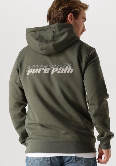 PURE PATH Pull REGULAR FIT SWEATERS HOODIE302 en vert - large